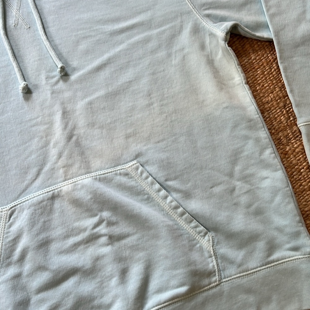 J. Crew Lightweight Garment Dyed Hoodie in Light Blue Turquoise Size L - Picture 8 of 11